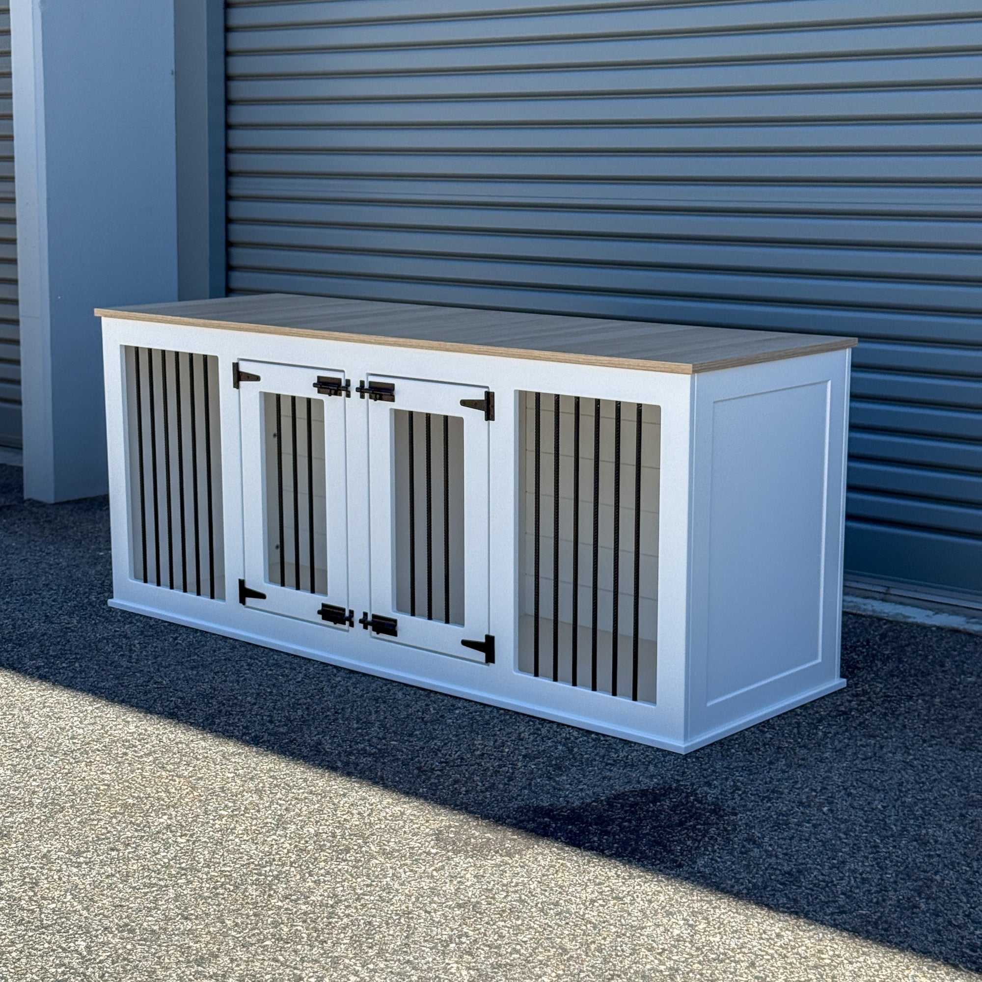 Medium/Large Double Condo - Classic Oak/Pure White - Fully Assembled
