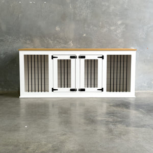 Medium/Large Double Condo - Sublime Teak/Pure White - Kustom Kennels Australia