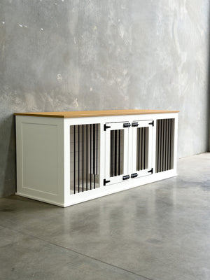 Medium/Large Double Condo - Sublime Teak/Pure White - Kustom Kennels Australia
