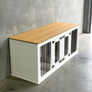 Medium/Large Double Condo - Sublime Teak/Pure White - Kustom Kennels Australia
